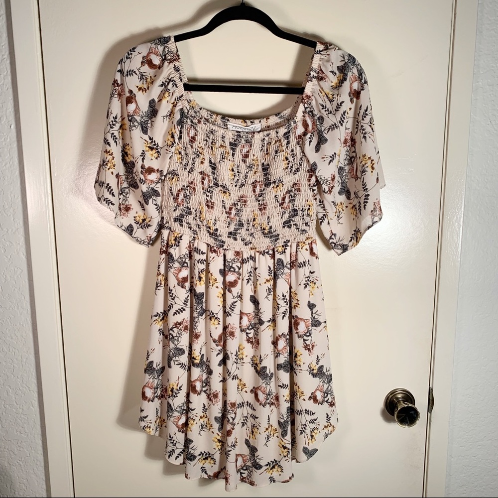Audrey 3+1 Off-Shoulder Floral Mini Dress | Festival Vibes | Size M